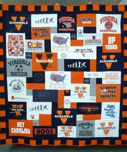 Personalized Virginia Cavaliers Quilt Blanket Bedding Set - Suitable for Home Decoration and Gifts for Fans