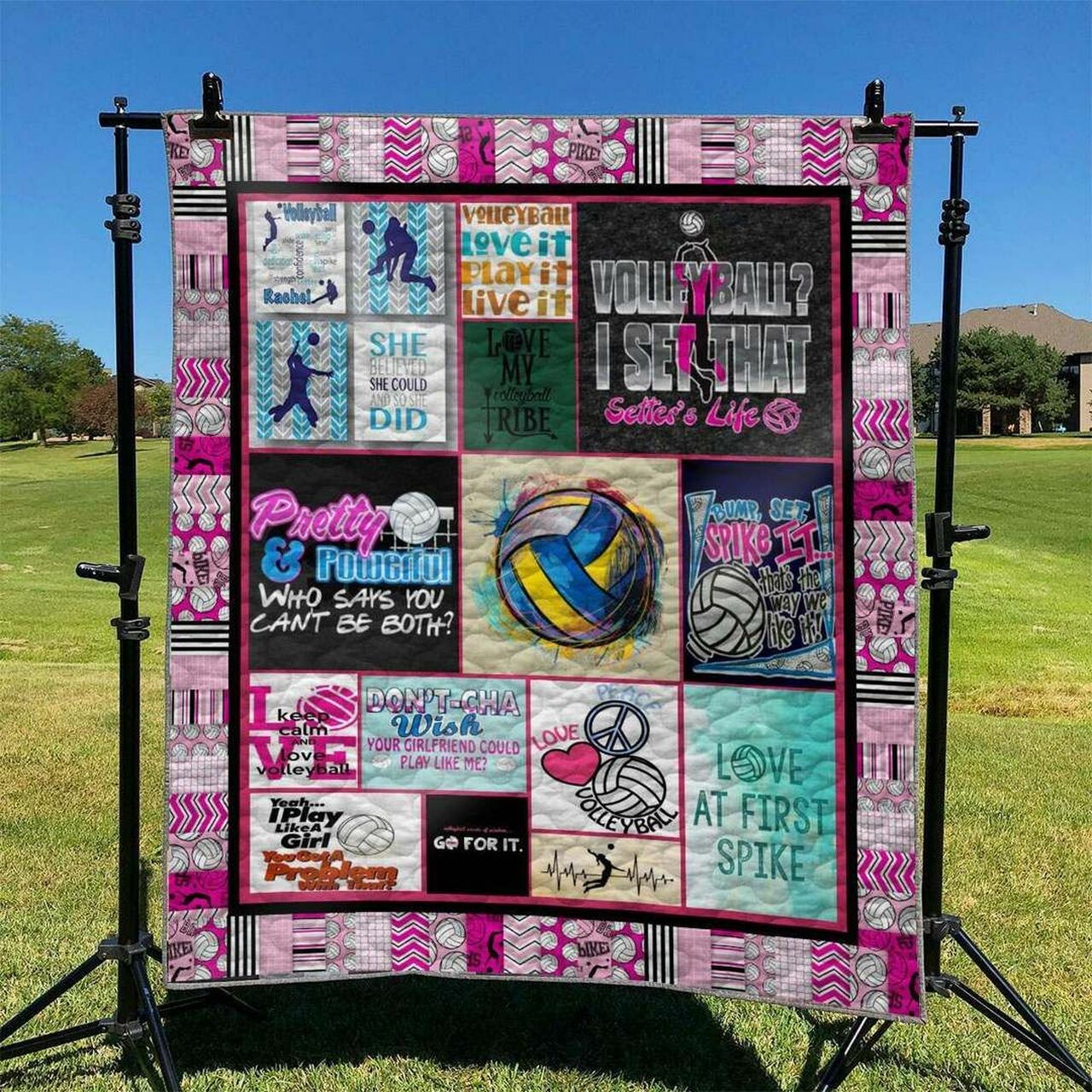 Personalized Volleyball Quilt Blanket Bedding Set, Great for Home Decoration and Family Gifts