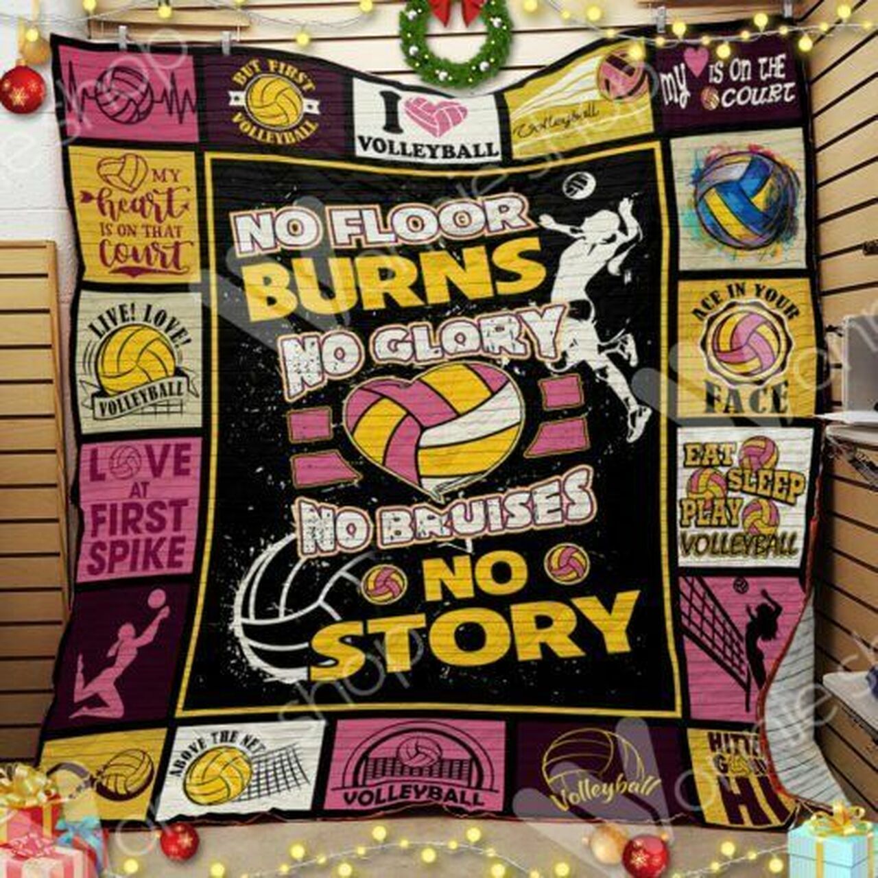 Personalized Volleyball Quilt Blanket - Great for Bedroom Decoration and Family Gifts
