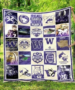 Personalized Washington Huskies Quilt Bedding Set Blanket- Great for Bedroom Decor and Family Gifts