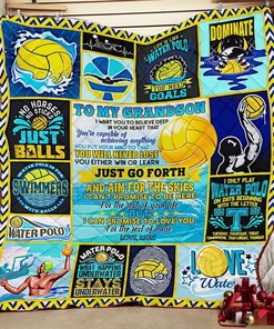 Personalized Water Polo To My Grandson Quilt Bedding Set Blanket From Mom I Can Promise To Love You For The Rest Of Mine