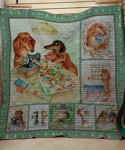 Personalized We Are One Dachshund Quilt Bedding Set Blanket - Perfect Gifts for Family and Bedroom Decor
