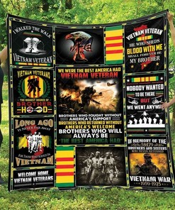Personalized Welcome Home Vietnam Veteran Quilt Bedding Set Blanket, Great for Bedroom Decor and Family Gifts