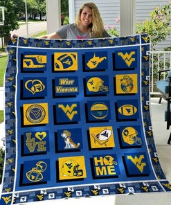Personalized West Virginia Mountaineers Quilt Blanket Bedding Set, Suitable for Bedroom Decor and Family Gifts