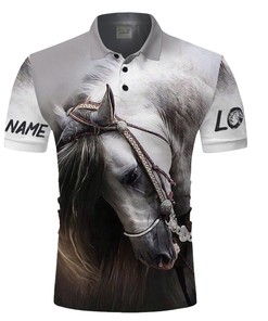 Personalized White Horse 3D All Over Printed Polo Shirt