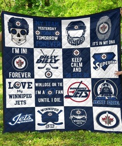 Personalized Winnipeg Jets Quilt Blanket Bedding Set, Suitable for Bedroom Decor and Gifts for Fans.