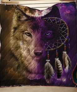 Personalized Wolf Dreamcatcher Quilt Bedding Set - Great for Bedroom Decor and Family Gifts