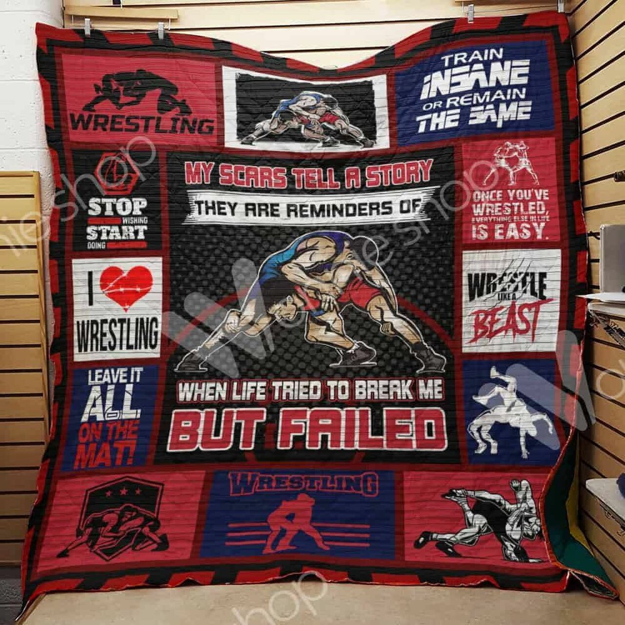 Personalized Wrestling Champion Quilt Bedding Set - Great for Bedroom Decoration and Gifts for Fans