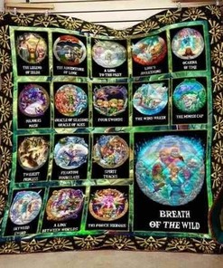 Personalized Zelda All Games Quilt Bed Set Blanket - Great for Bedroom Decoration and Family Gifts