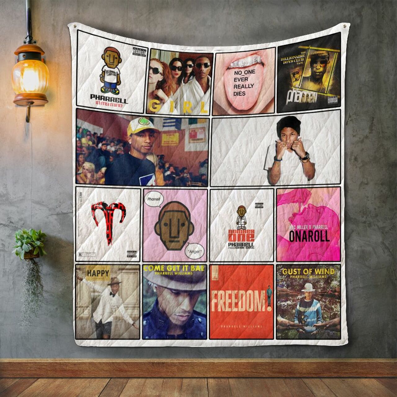 Pharrell Williams Album Covers Quilt Bedding Set Blanket Bedroom Decor, Gifts for Family