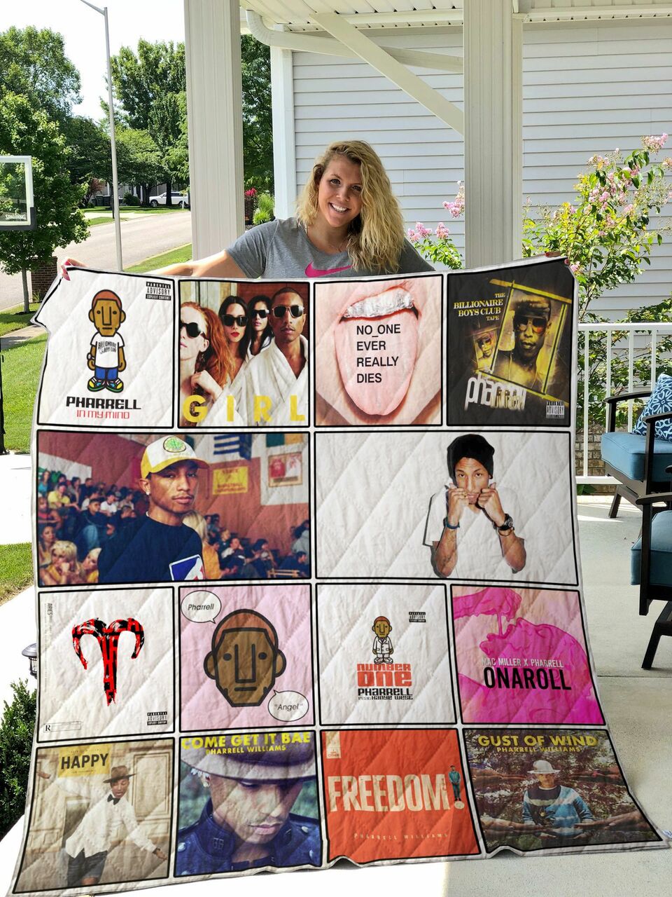 Pharrell Williams Personalized Quilt Bedding Set, Great for Bedroom Decoration and Family Gifts