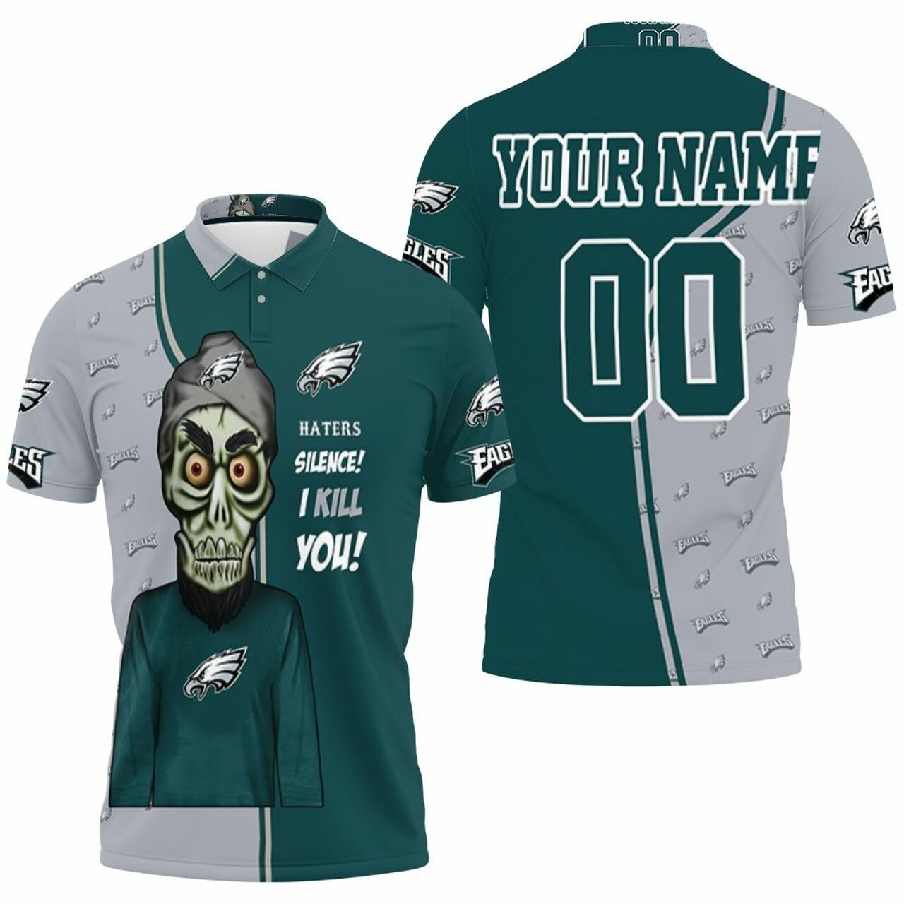 Philadelphia Eagles Camouflage Veteran Personalized Polo Shirt