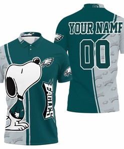 Philadelphia Eagles Snoopy 3D Printed Personalized Polo Shirt
