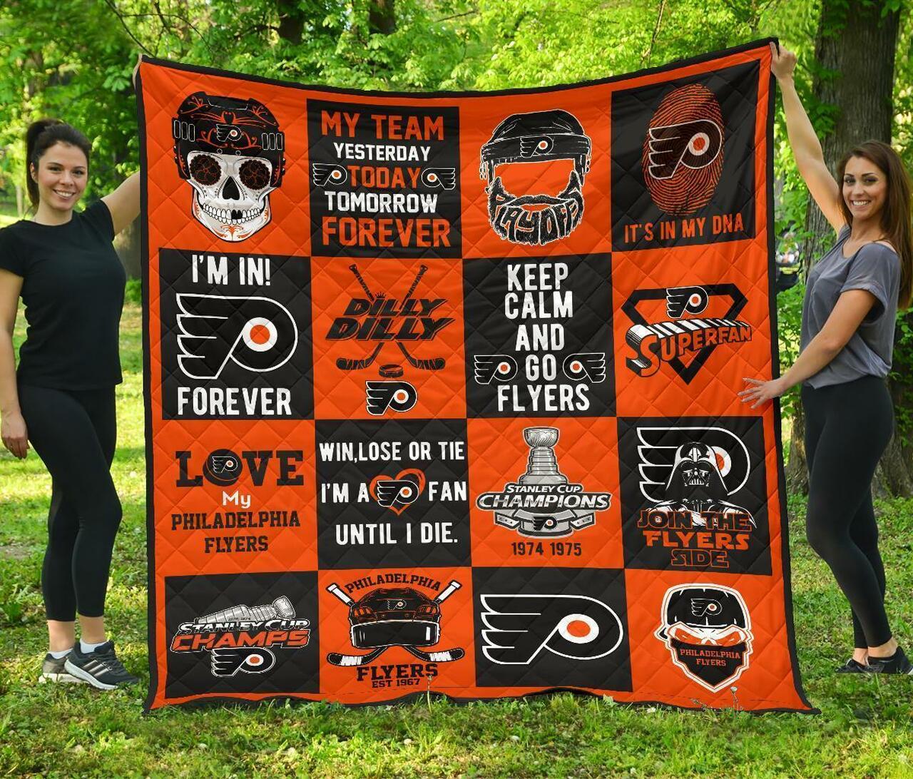 Philadelphia Flyers For Fan Gift Idea Quilt Bedding Set Bedroom Decor, Gifts for Family