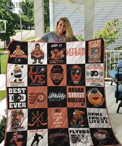 Philadelphia Flyers Personalized Quilt Bedding Set Blanket for Home Decoration and Family Gifts, Gifts for Fans
