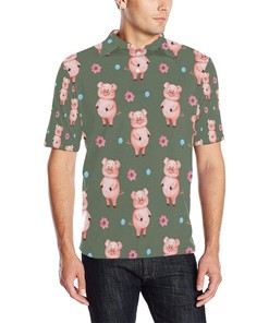 Pig Pattern Print Design 03 Men Polo Shirt