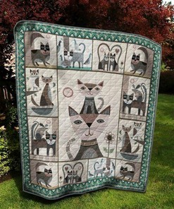 Piggyback Cat Music Personalized Quilt Bedding Set Blanket for Home Decoration and Family Gifts
