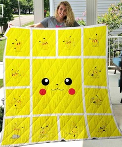 Pikachu Personalized Blanket Quilt Bedding Set for Bedroom Decor