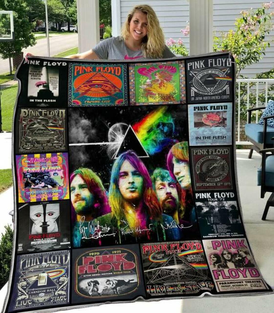 Pink Floyd Customized Quilt Bedding Set Blanket, Great for Bedroom Decor and Family Gifts