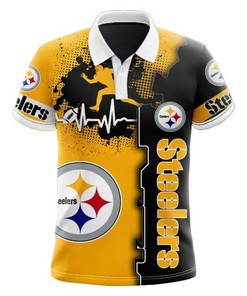 Pittsburgh Steelers Beating Curve Polo Shirt