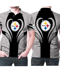 Pittsburgh Steelers Heart Logo Twinkle 3D Printed Gift For Pittsburgh Steelers Fan Polo Shirt
