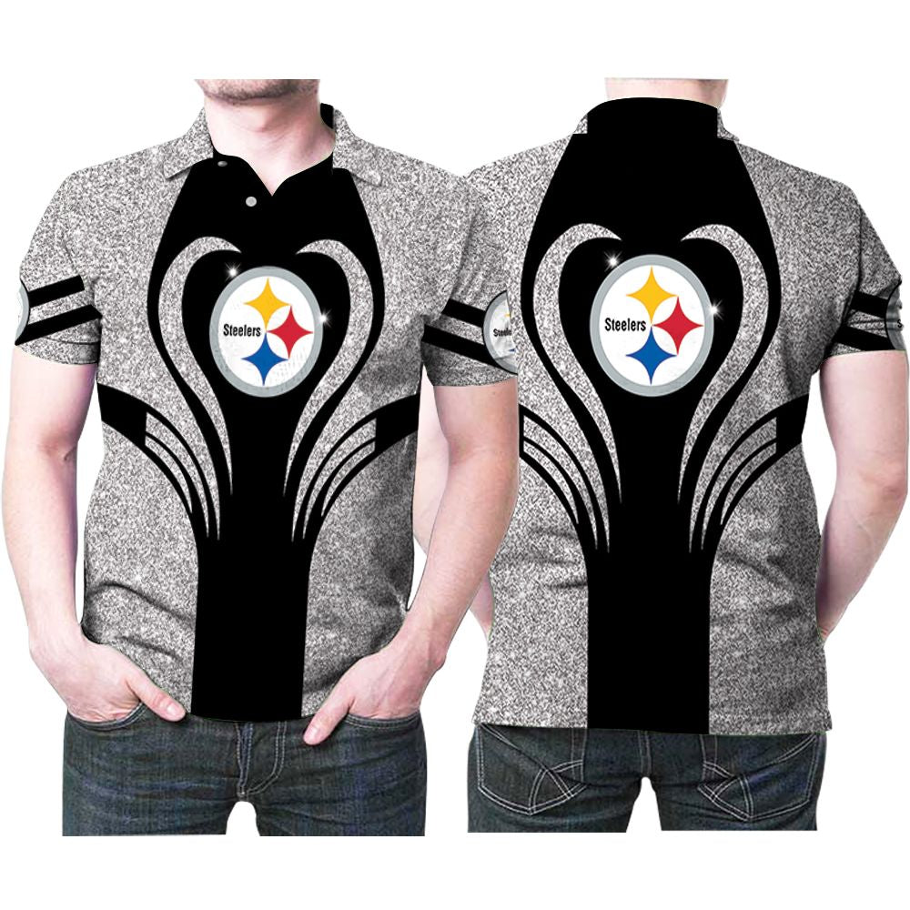 Pittsburgh Steelers Heart Logo Twinkle 3D Printed Gift For Pittsburgh Steelers Fan Polo Shirt