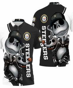 Pittsburgh Steelers Jack Skellington And Zero Polo Shirt