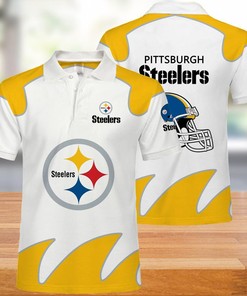 Pittsburgh Steelers Men's Polo Shirts White