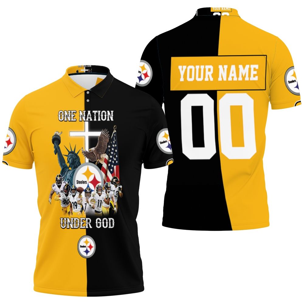 Pittsburgh Steelers One Nation Under God Great Players Team 2020 Nfl Personalized Polo Shirt
