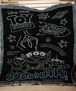 Pixar Toy Story Neon Light Aliens Tapestry Throw Quilt Bedding Set Bedroom Decor, Gifts for Family