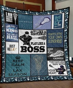 Play Like A Boss Men Lacrosse Pk290529 Quilt Bedding Set Blanket Bedroom Decor, Gifts for Family