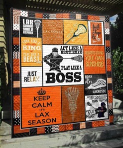 Play Like a Boss Lacrosse Quilt Bedding Set for Home Decoration & Family Gifts