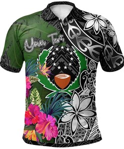 Pohnpei Custom Personalised Polo Shirt - Turtle Plumeria Banana Leaf