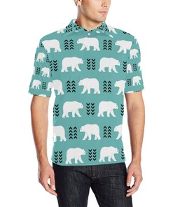 Polar Bear Pattern Print Design Men Polo Shirt 3D Polo Shirt