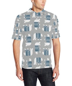 Polar Bear Pattern Print Design Men Polo Shirt Gift