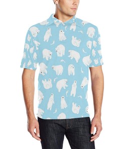 Polar Bear Pattern Print Design Pb01 Men Polo Shirt