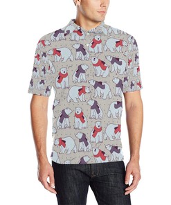 Polar Bear Pattern Print Design Pb04 Men Polo Shirt