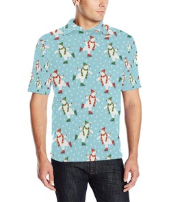 Polar Bear Pattern Print Design Pb07 Men Polo Shirt