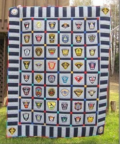 Police Patch Quilt Bedding Set - Ideal for Law Enforcement Enthusiasts and Family Gifts