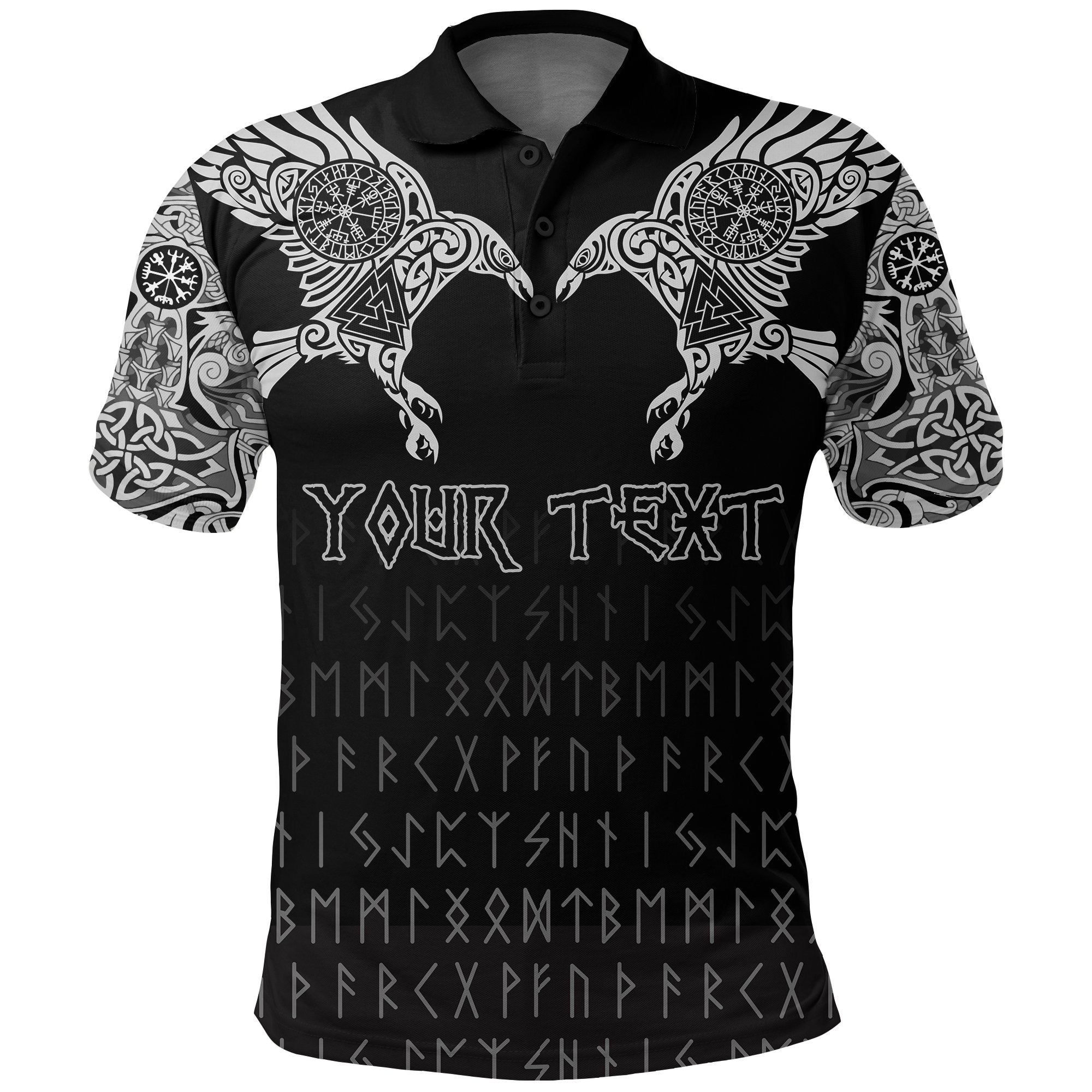 Polo Shirt - Custom Personalised - The Raven of Odin Tattoo