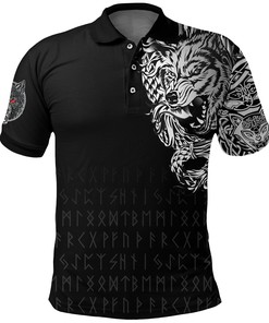 Polo Shirt - Dark Norse Wolf Tattoo