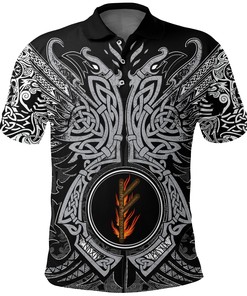 Polo Shirt - Fehu Rune, Raven Tattoo