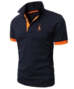 Polo Shirt Mens Casual Deer Embroidery