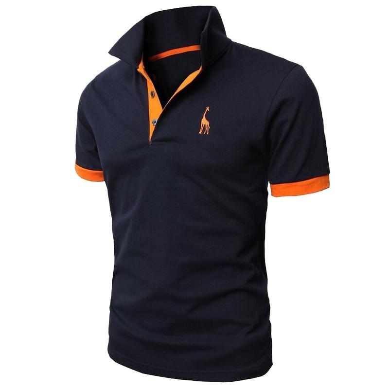 Polo Shirt Mens Casual Deer Embroidery