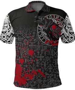 Polo Shirt - Odin Raven Rune Futhark Blood