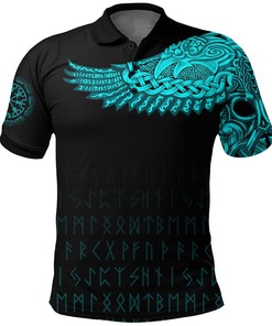 Polo Shirt - The Raven Of Odin Tattoo Style Gifts for Viking Lovers