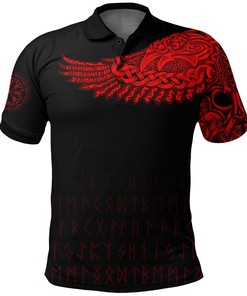 Polo Shirt - The Raven Of Odin Tattoo Style for Viking Lovers