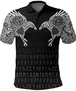 Polo Shirt - The Raven Of Odin Tattoo for Viking Lovers