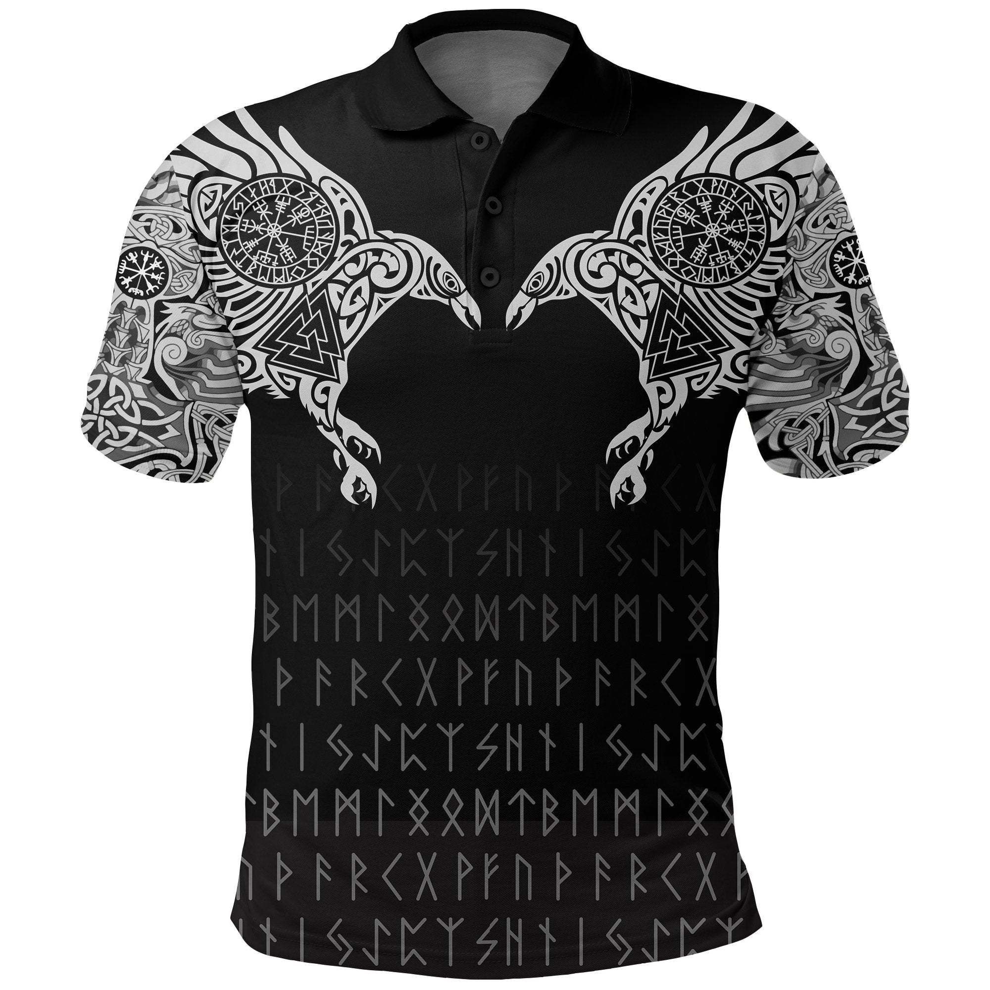 Polo Shirt - The Raven Of Odin Tattoo for Viking Lovers