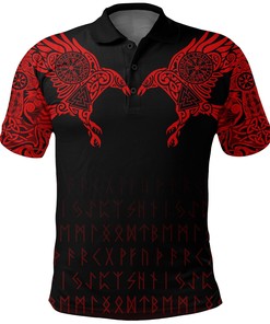 Polo Shirt - The Raven of Odin Viking Tattoo